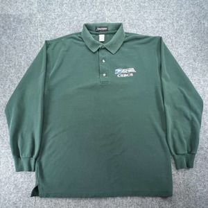 Vtg Inner Harbor Polo Shirt Mens Size Large Green Long Sleeve Usps Logo